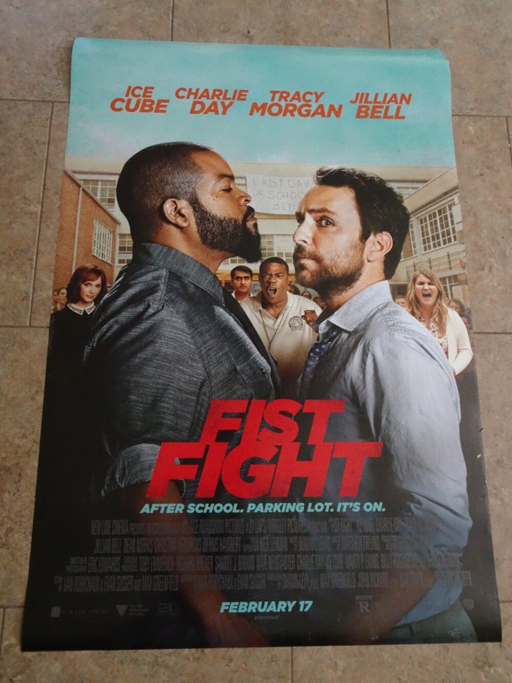 Fist Fight - Movie Poster with Ice Cube as Strickland & Charlie Day with credits
